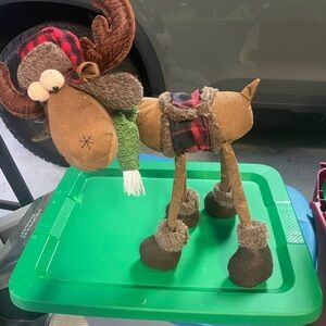 Festive Brown Moose with Plaid Accents